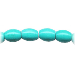 8x10mm Turquoise Dyed Howlite OVAL/BARREL Beads