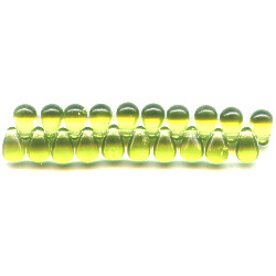 3x5mm Transparent Peridot Green *Vintage* Czech Pressed Glass DROP Beads