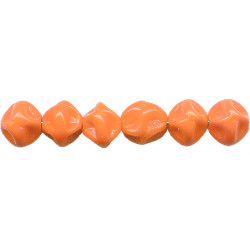 7mm Opaque Dark Orange *VINTAGE* German Pressed Glass Dimpled ROUND (Nutmeat) Beads