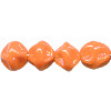 7mm Opaque Dark Orange *VINTAGE* German Pressed Glass Dimpled ROUND (Nutmeat) Beads