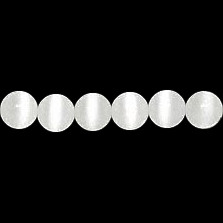 6mm A-Grade White Catseye ROUND Beads