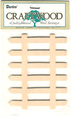 Darice Craftwood  4" x 5-1/4" Wooden PICKET FENCE - Unfinished