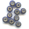 4x6mm *Vintage* Cobalt Blue White-Heart PONY / ROLLER Beads
