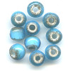5x7mm *Vintage* Turquoise Blue White-Heart PONY / ROLLER Beads