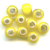 6x8mm *Vintage* Yellow White-Heart PONY / ROLLER Beads