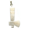 12x26mm White Marble TOMAHAWK Charm/Pendant - with Loop & Bail
