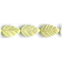 7x11mm Yellow Chalk Turquoise Carved LEAF Beads